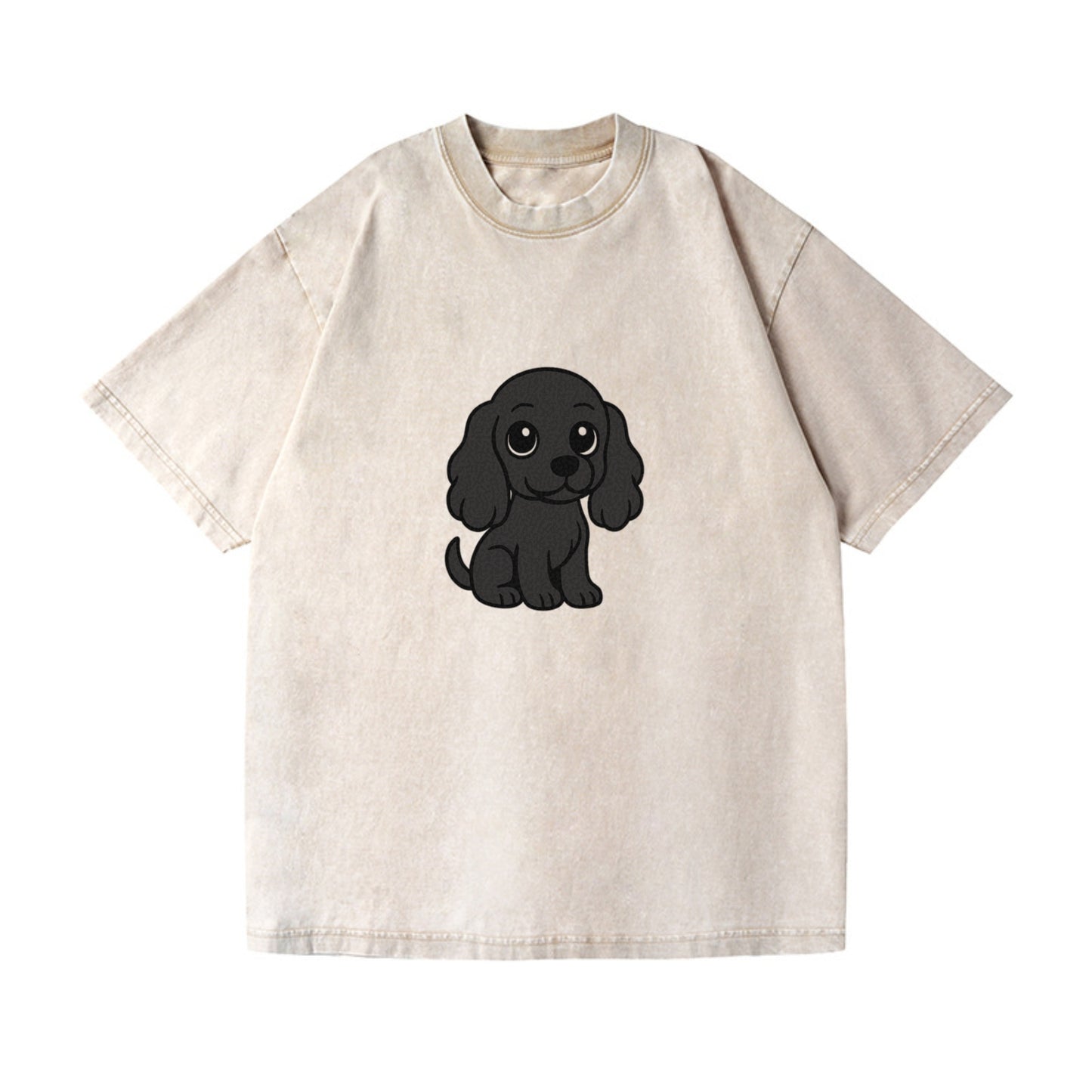 cocker spaniel black sitting pose with long ears portrait design Hat