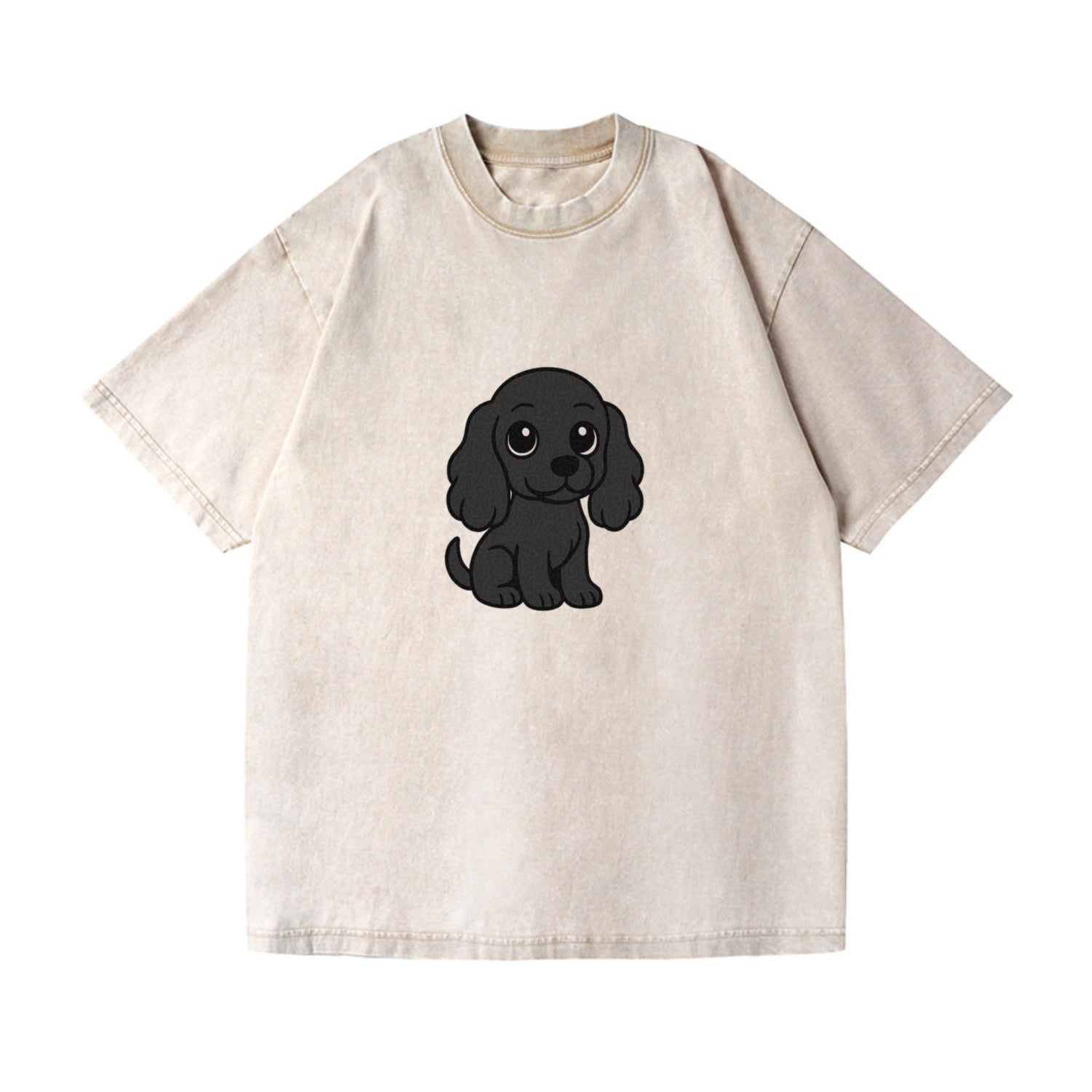 cocker spaniel black sitting pose with long ears portrait design Hat