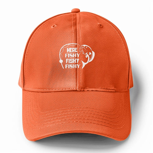 Here Fishy Fishy Fishy Solid Color Baseball Cap