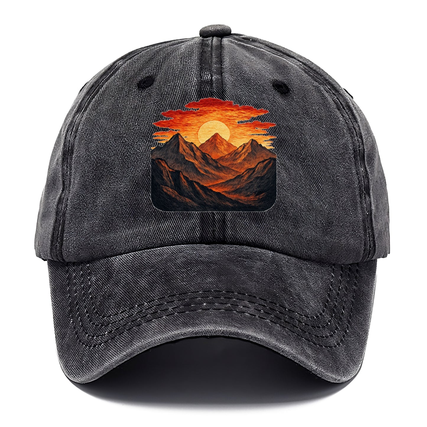 fiery mountains and sunset vista Hat