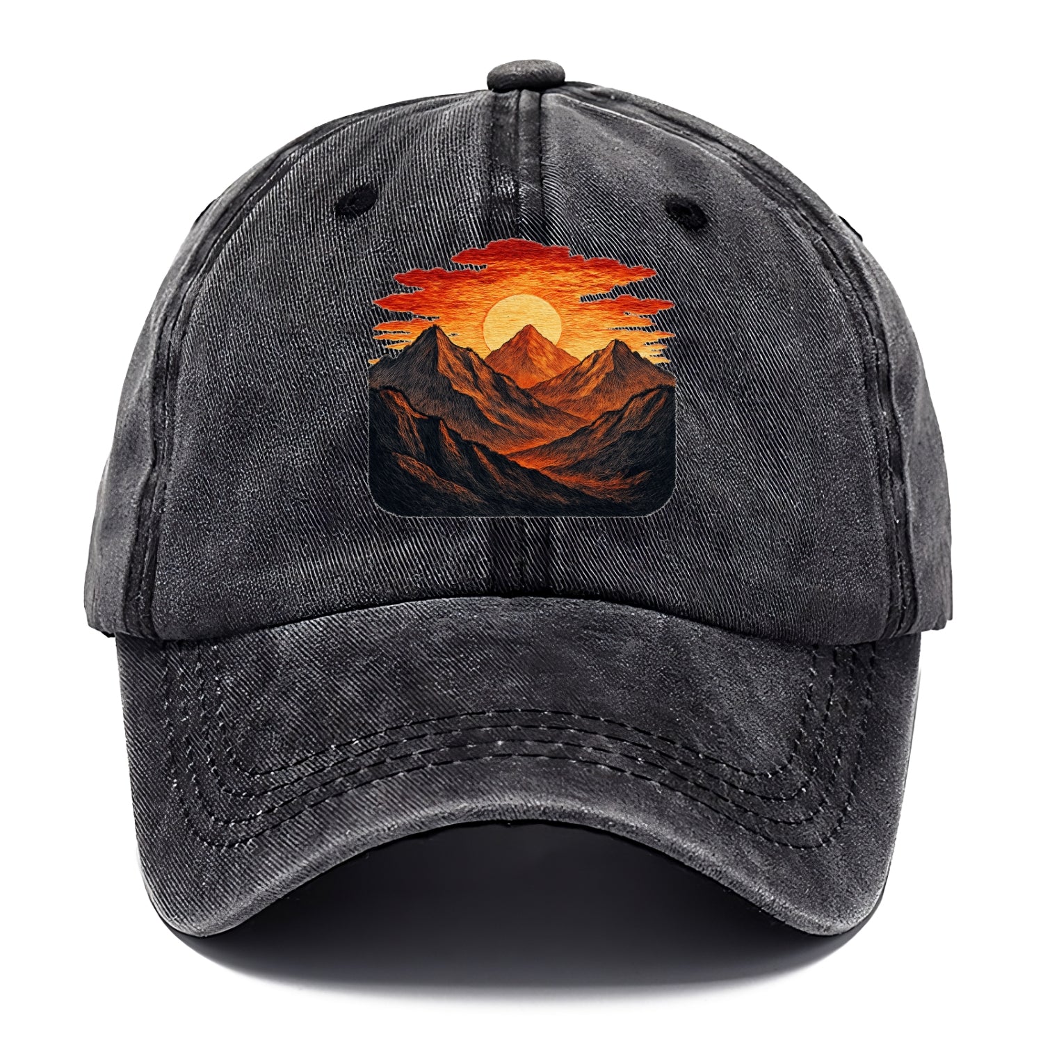 fiery mountains and sunset vista Hat