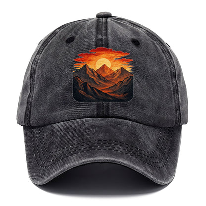 fiery mountains and sunset vista Hat