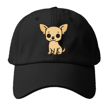 chihuahua cream colored sitting pose portrait design Hat