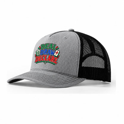 Deal Draw Declare Mahjong Game Night Trucker Hat – Sport Grey Black