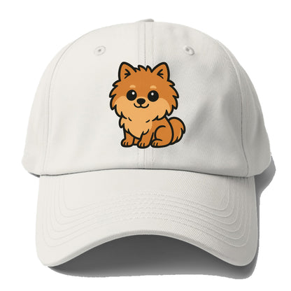 pomeranian orange fluffy sitting pose portrait design Hat