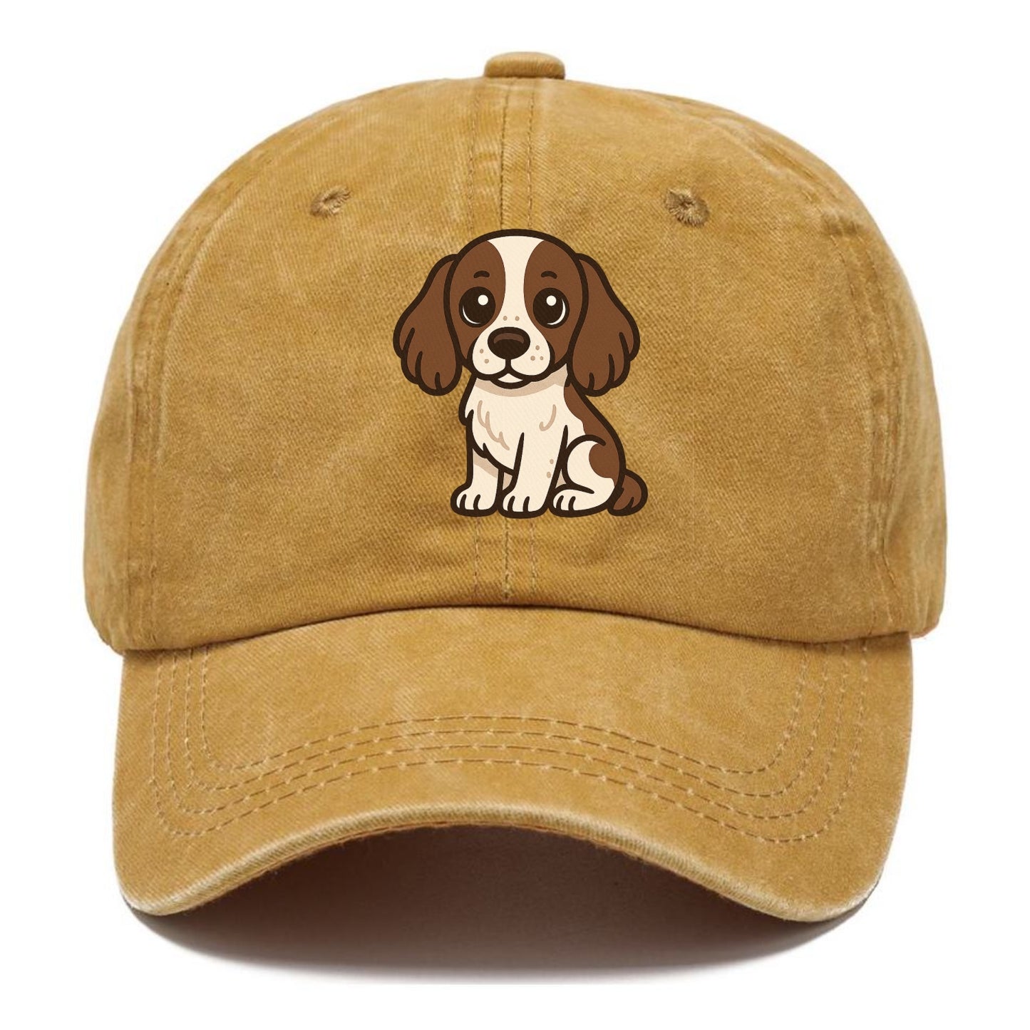 english springer spaniel liver and white sitting pose portrait design Hat