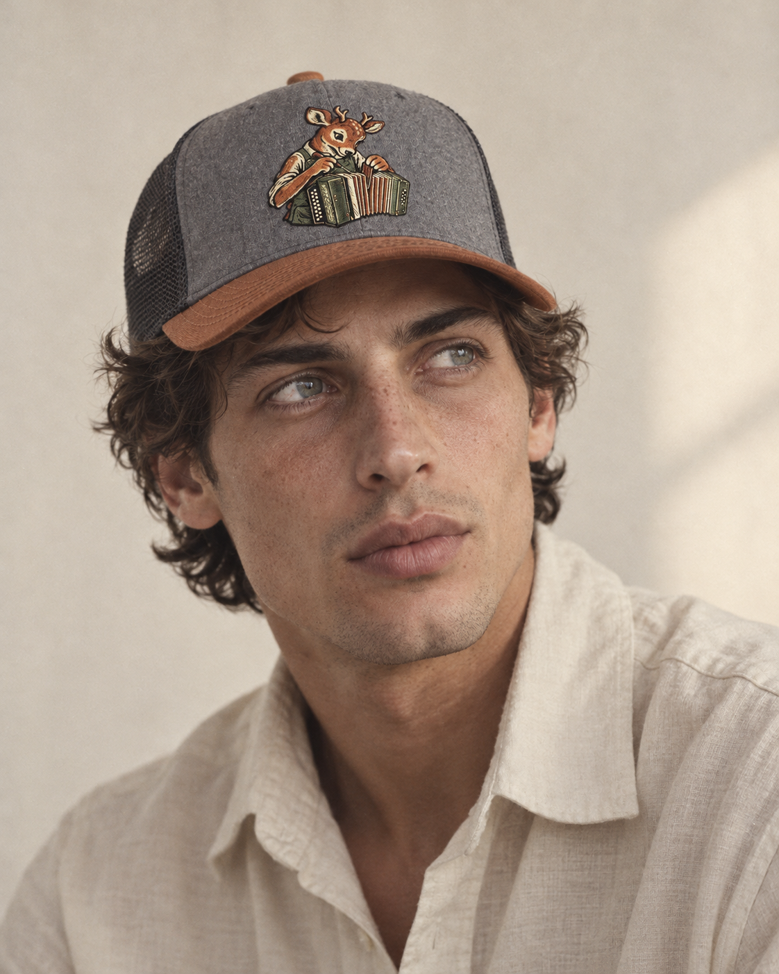 Model wearing the cap