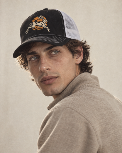 Model wearing the cap