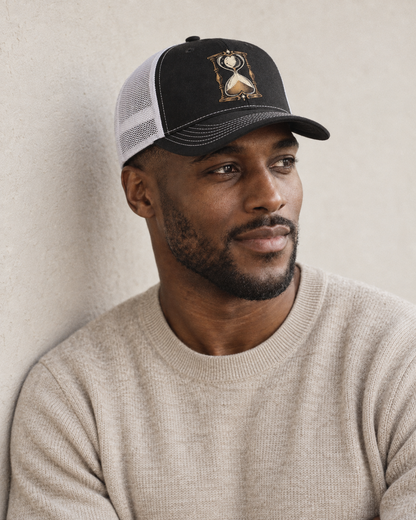 Model wearing the cap