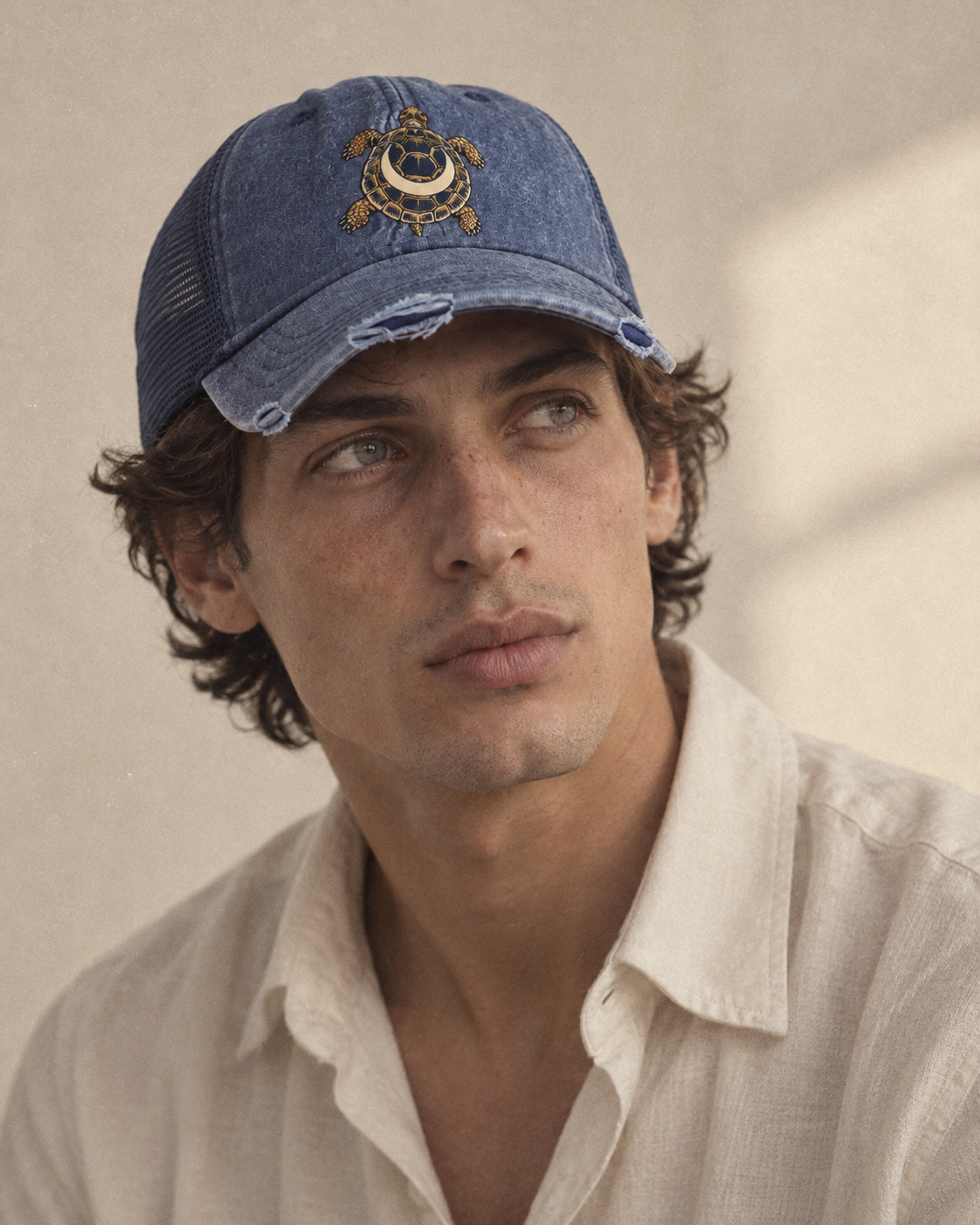 Model wearing the cap