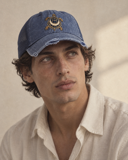 Model wearing the cap