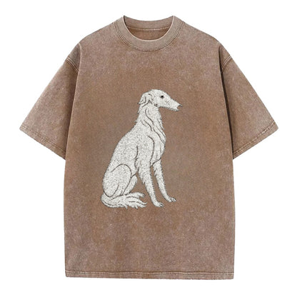 Borzoi White Sitting Pose Hat