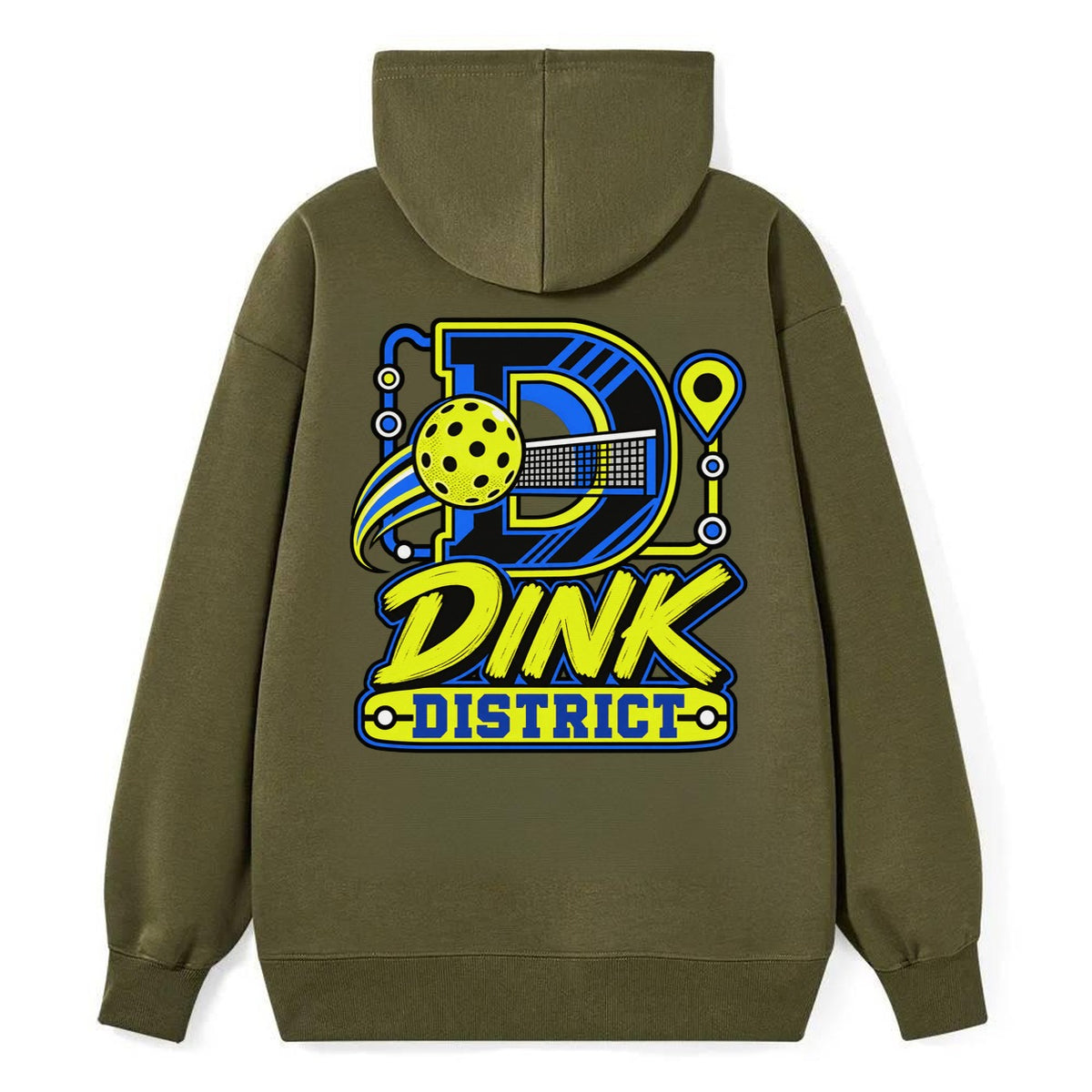Dink District Pickleball Life Classic Pullover Hoodie – Armygreen