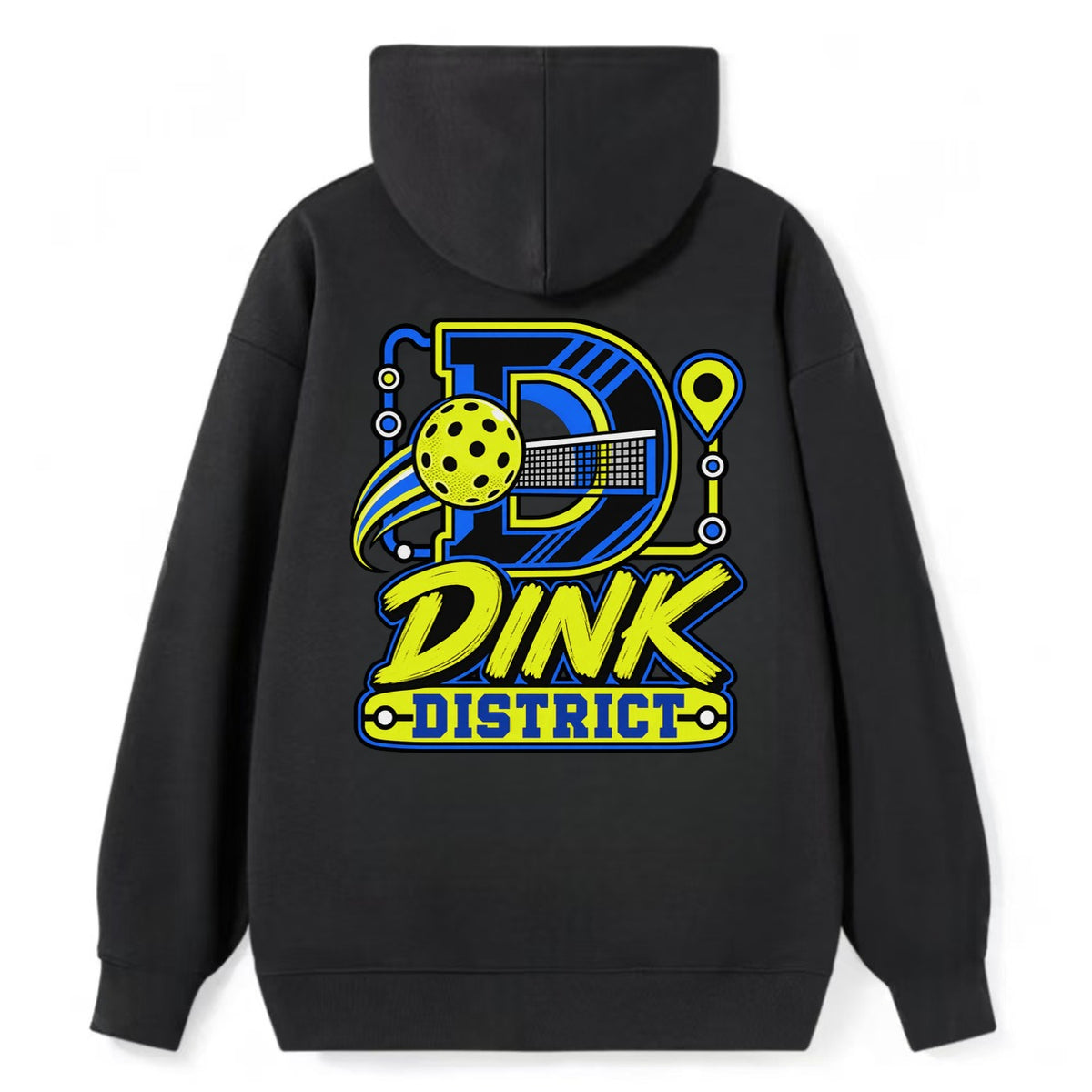 Dink District Pickleball Life Classic Pullover Hoodie – Black