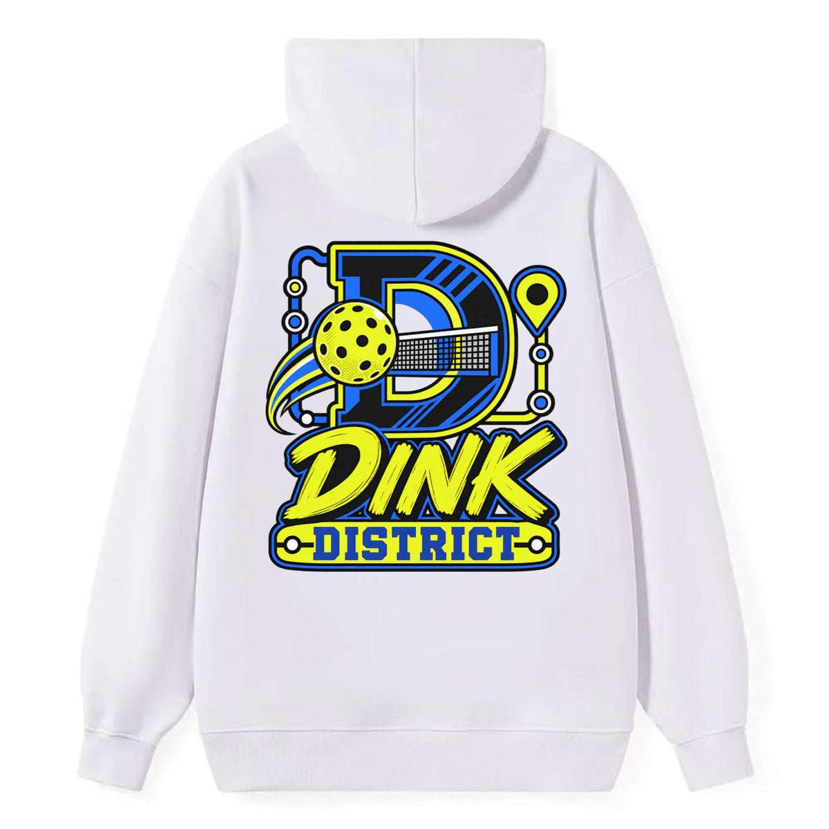 Dink District Pickleball Life Classic Pullover Hoodie – White