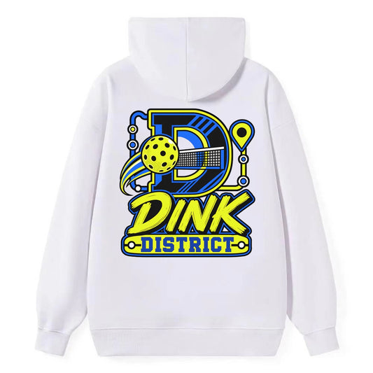 Dink District Pickleball Life Classic Pullover Hoodie – White