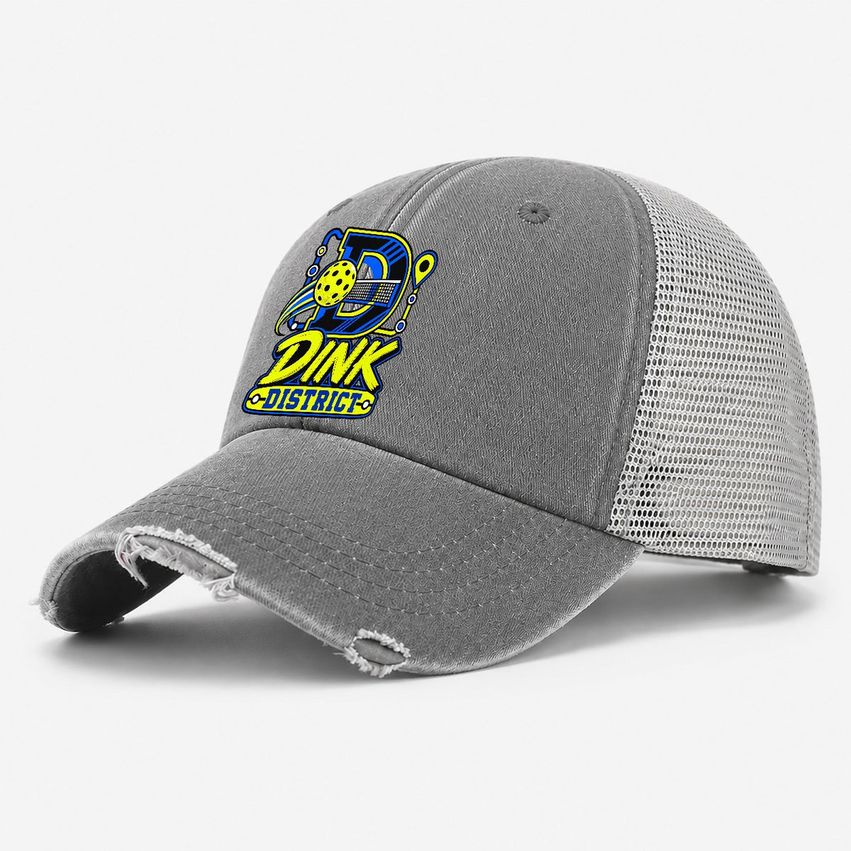 Dink District Pickleball Life Washed Trucker Hat – Grey