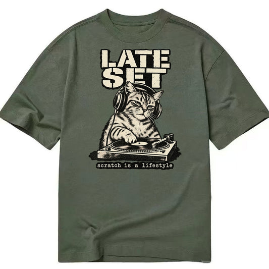 Dj Cat Alley Cat Records Classic T-shirt – Army Green