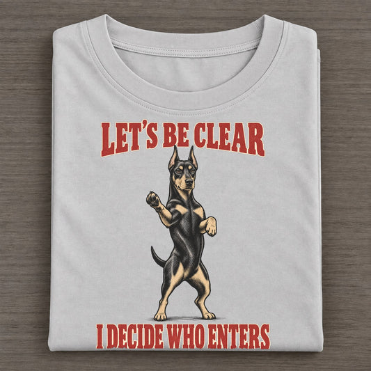 Doberman Pinscher Dog Declarations Classic T-shirt – Grey