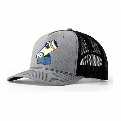Dobsonian On Its Box Astronomy And Stargazing Trucker Hat – Sport Grey Black
