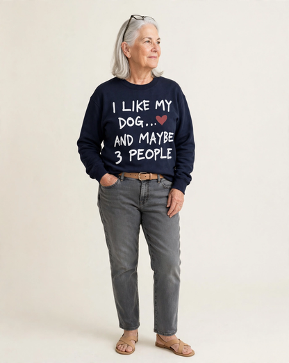 Dog Maybe 3 People Fleece Sweatshirt – studio model photo