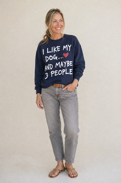 Dog Maybe 3 People Fleece Sweatshirt – studio model photo