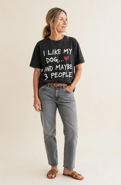 Dog Maybe 3 People Vintage T-shirt – studio model photo
