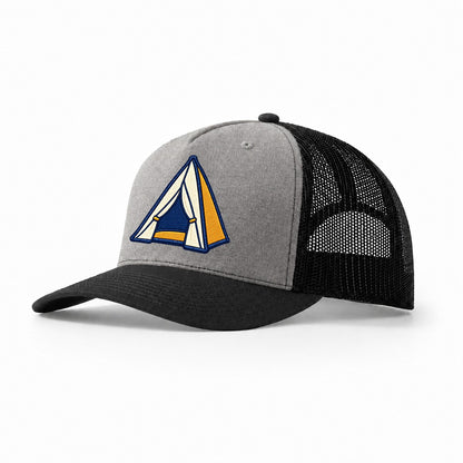 Dome Camping Tent Tiny Solo Marks Trucker Hat – Grey Black