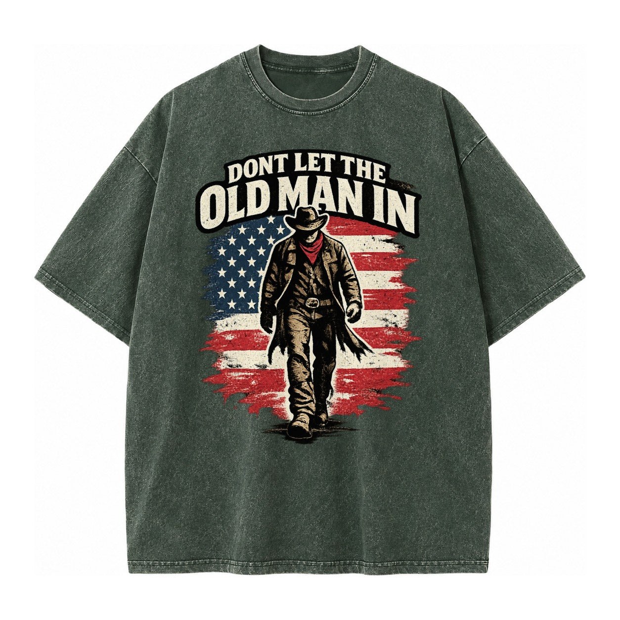 Dont Let The Old Man In - Vintage T-shirt – Forest Mist(Green)