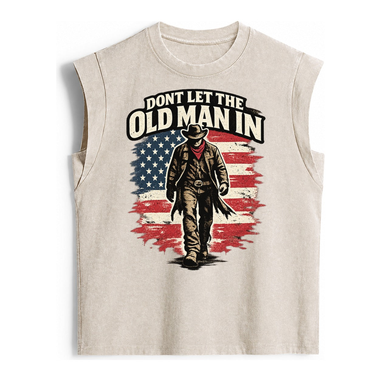 Dont Let The Old Man In - Vintage Washed Tank – Beige