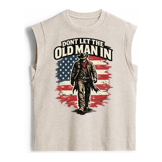 Dont Let The Old Man In - Vintage Washed Tank – Beige
