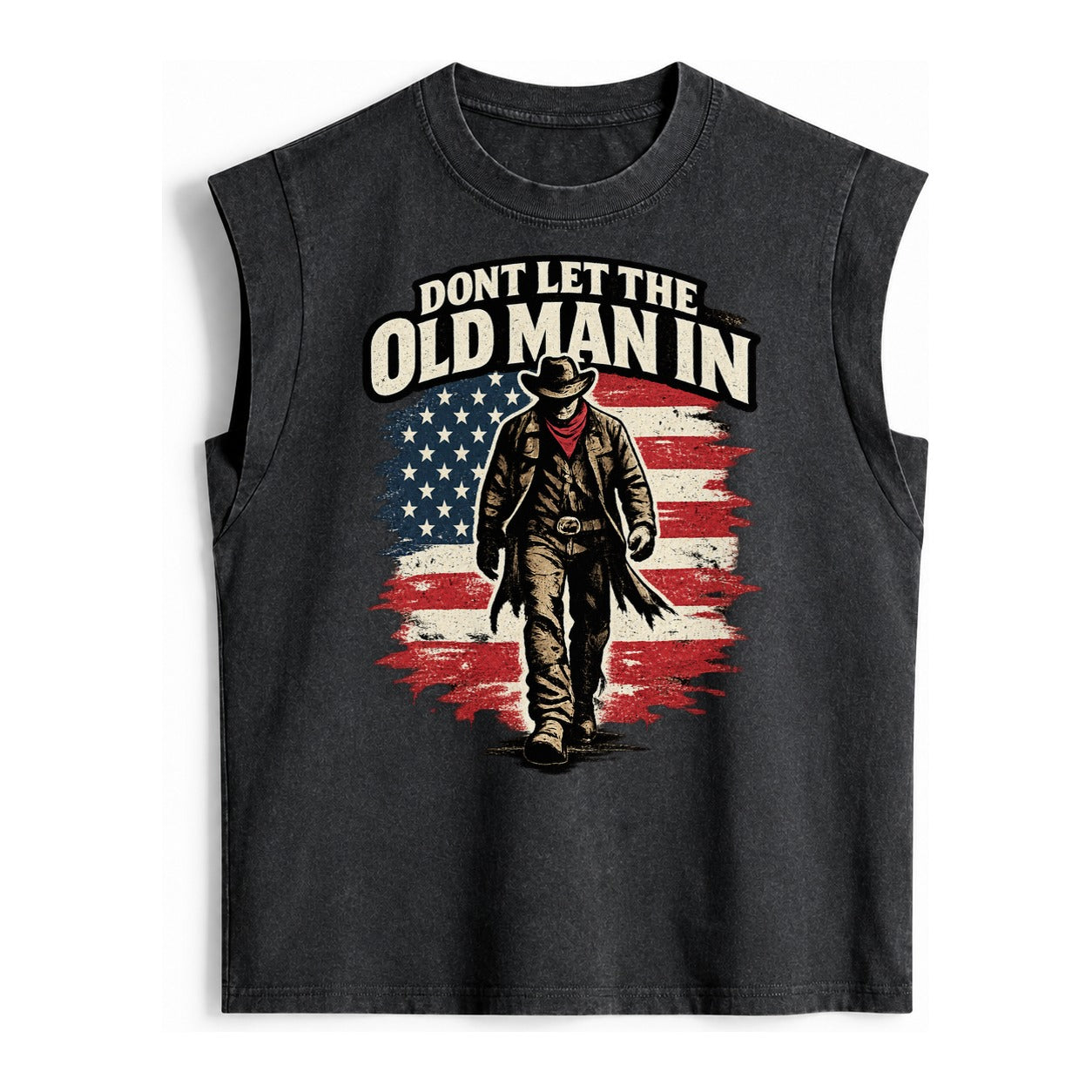 Dont Let The Old Man In - Vintage Washed Tank – Black