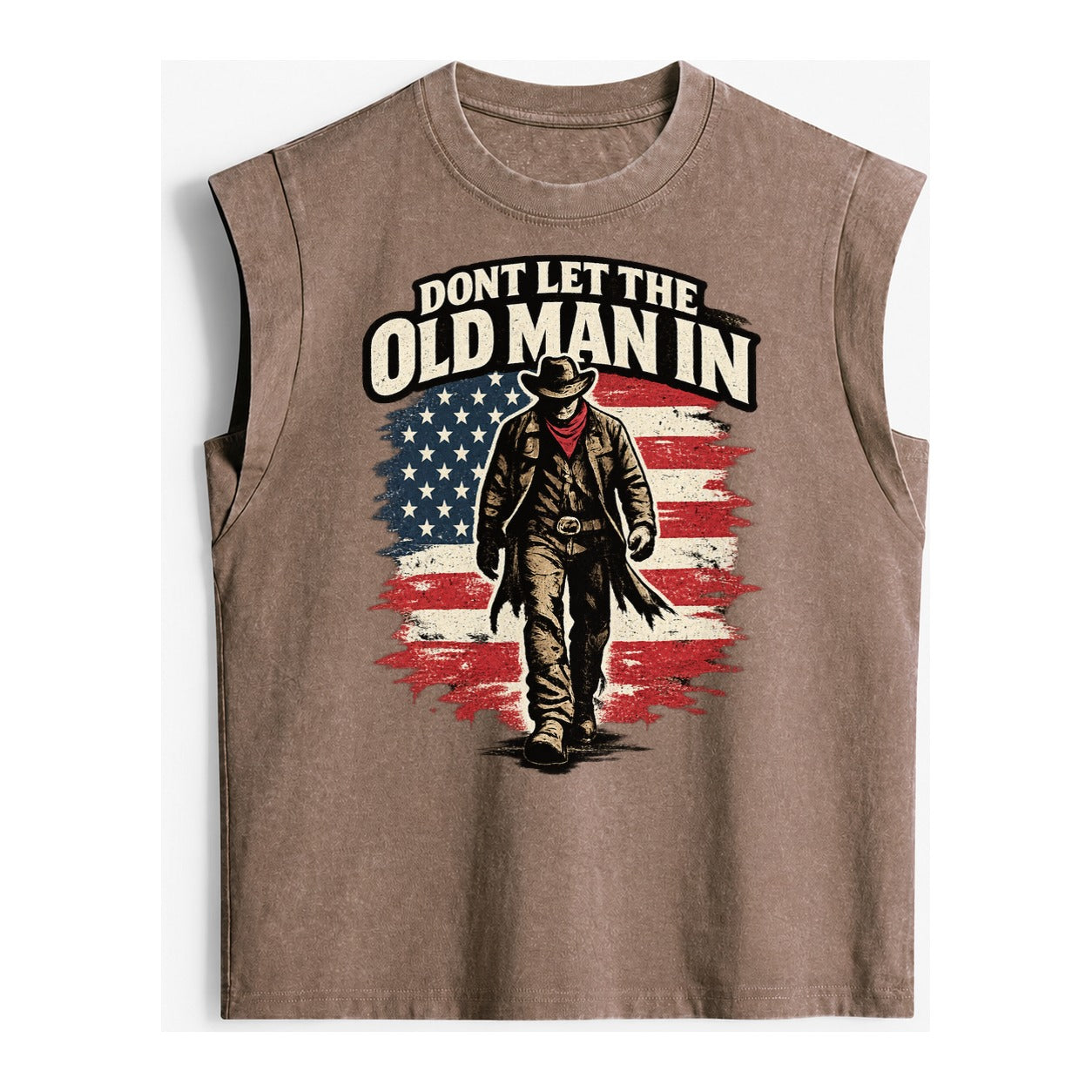 Dont Let The Old Man In - Vintage Washed Tank – Brown
