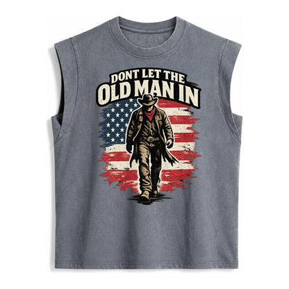Dont Let The Old Man In - Vintage Washed Tank – Grey