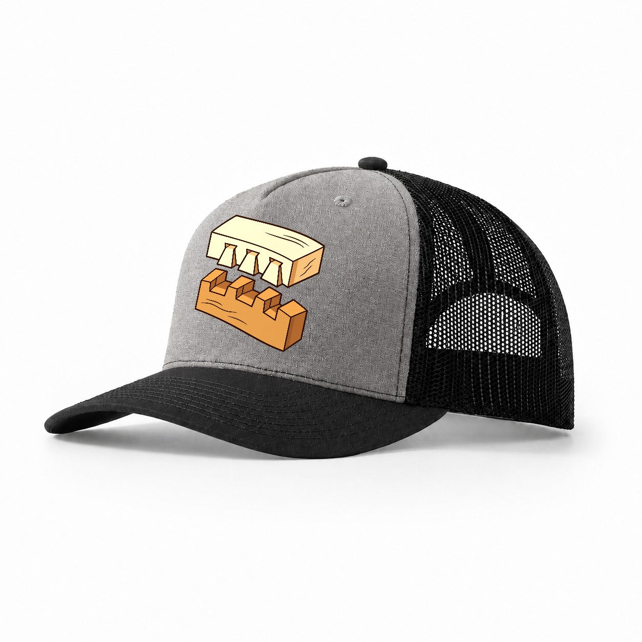 Dovetail Joint Study Woodworking Trucker Hat – Grey Black