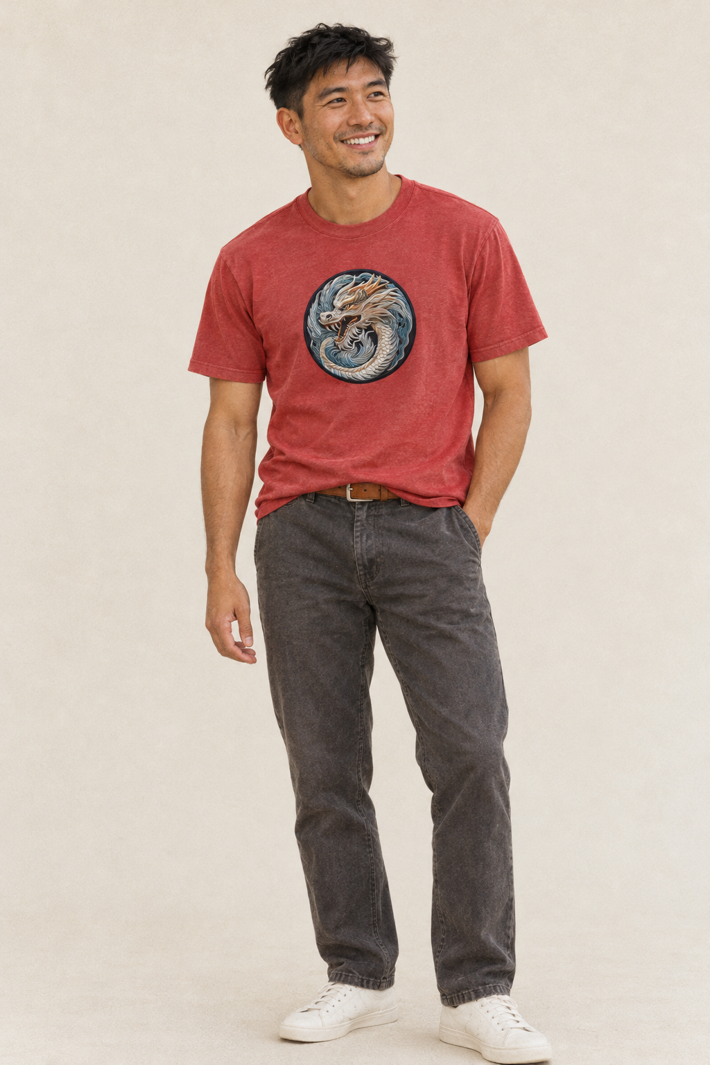 Dragon Zodiac Sign Classic T-shirt – studio model photo