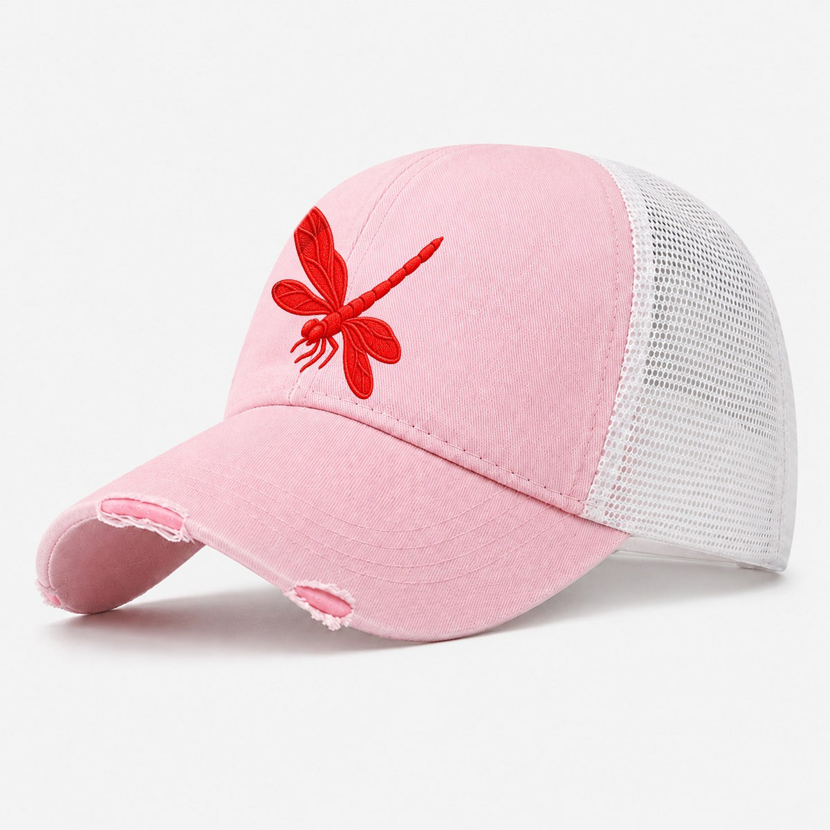 Dragonfly Banking Turn Micro Motion Mark Washed Trucker Hat – Light Pink