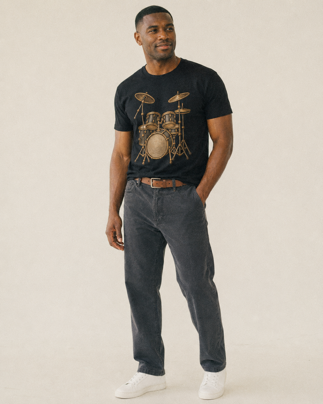 Drum Kit  - Classic T-shirt – studio model photo