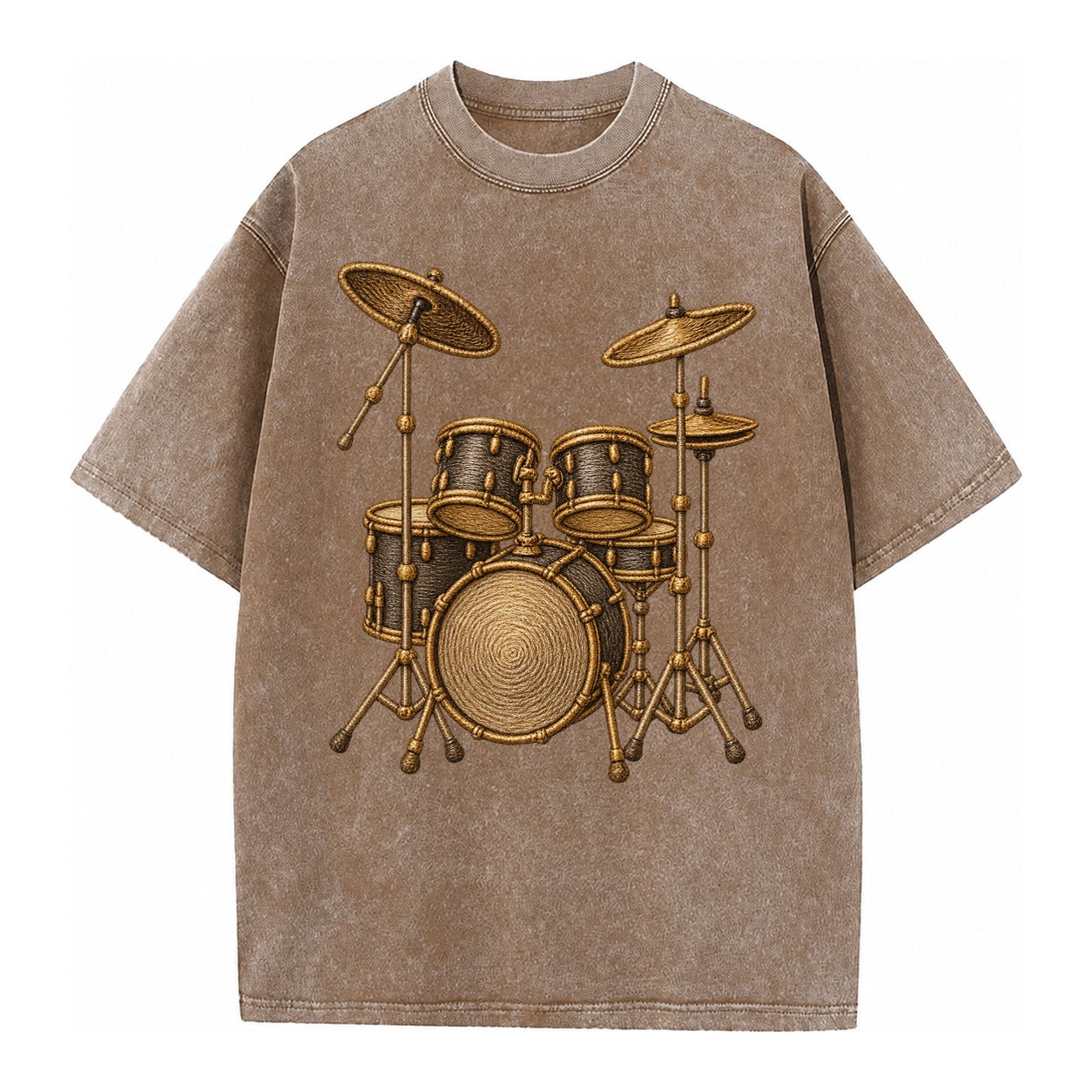 Drum Kit  - Vintage T-shirt – Brown