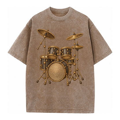 Drum Kit  - Vintage T-shirt – Brown