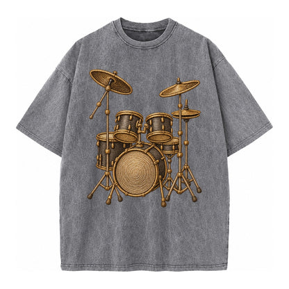 Drum Kit  - Vintage T-shirt – Grey