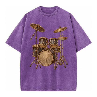 Drum Kit  - Vintage T-shirt – Purple