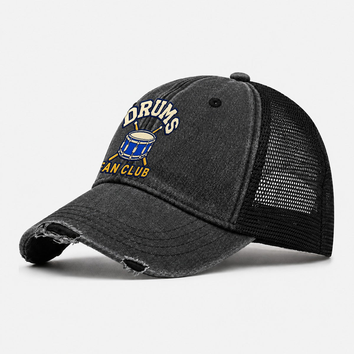 Drums Fan Club Washed Trucker Hat – Black