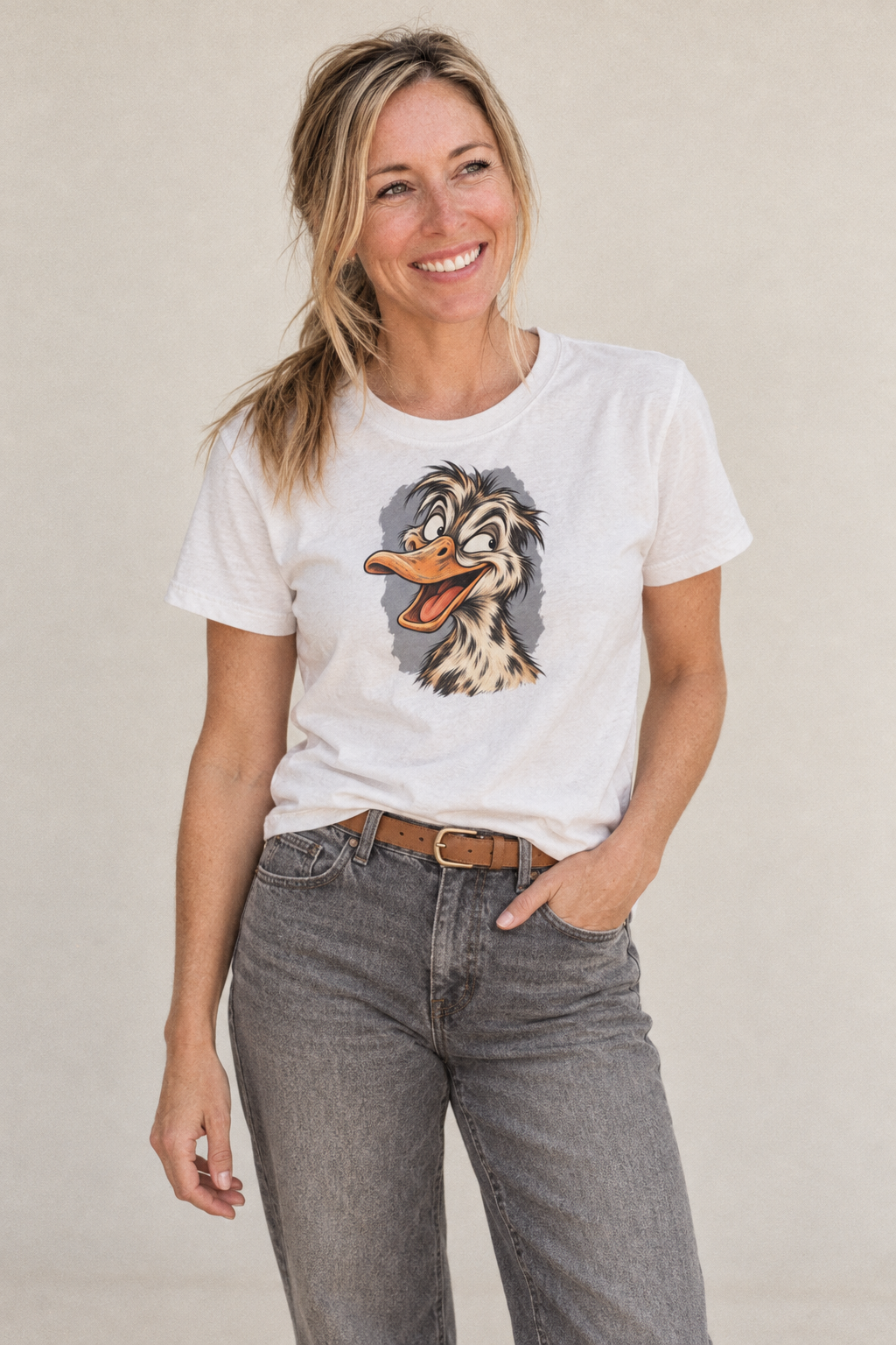 Duck Expressive Portrait Wild Grin Gallery Classic T-shirt – studio model photo