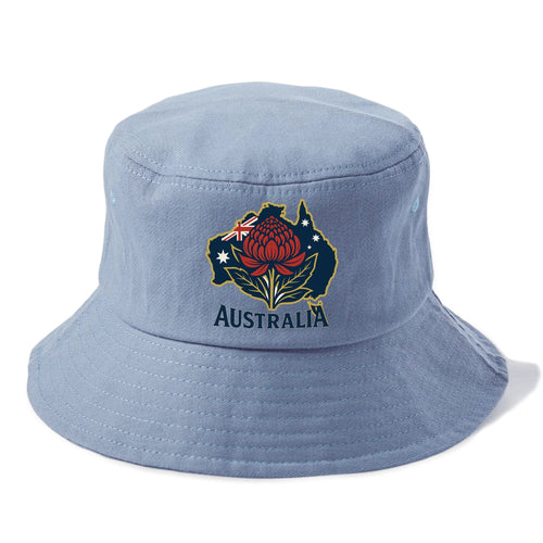 Australian Floral Map Bucket Hat