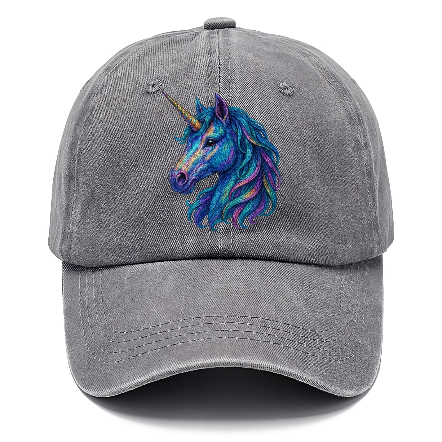 rainbow unicorn head artistic illustration Hat