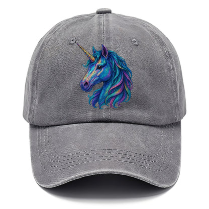rainbow unicorn head artistic illustration Hat