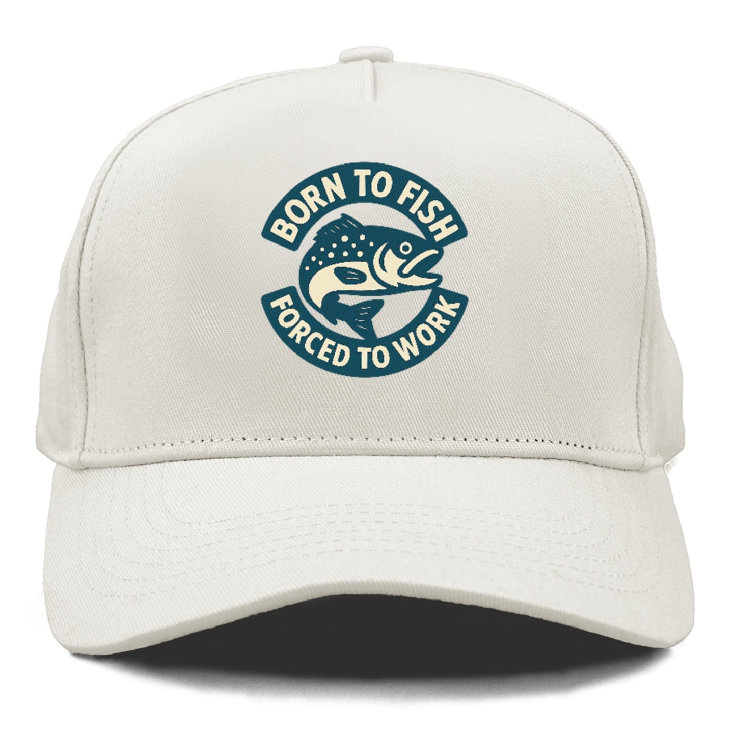 born to fish forced to work Hat