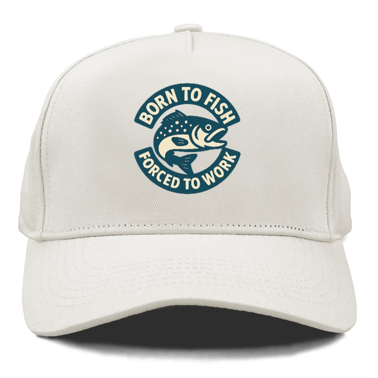 born to fish forced to work Hat