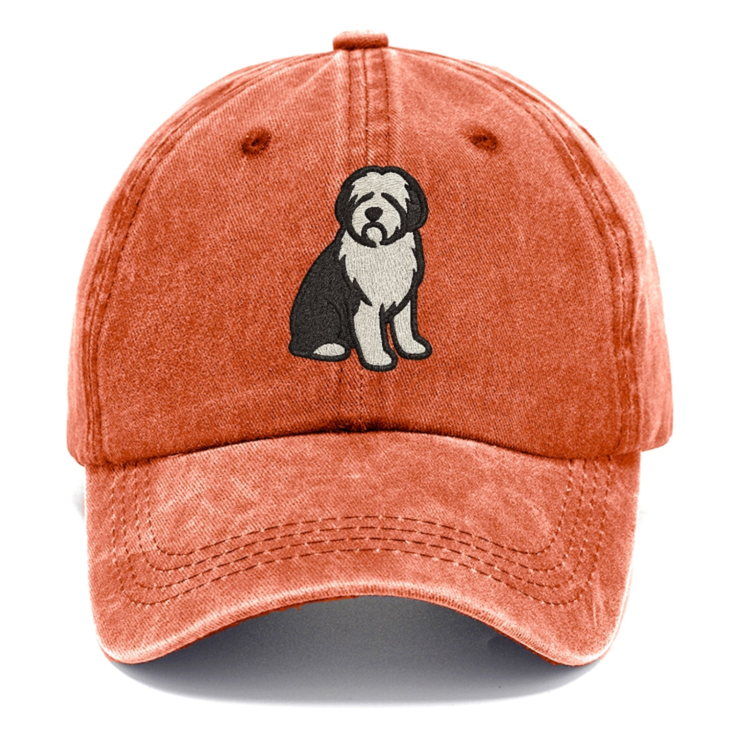 Old English Sheepdog Black And White Pose Hat